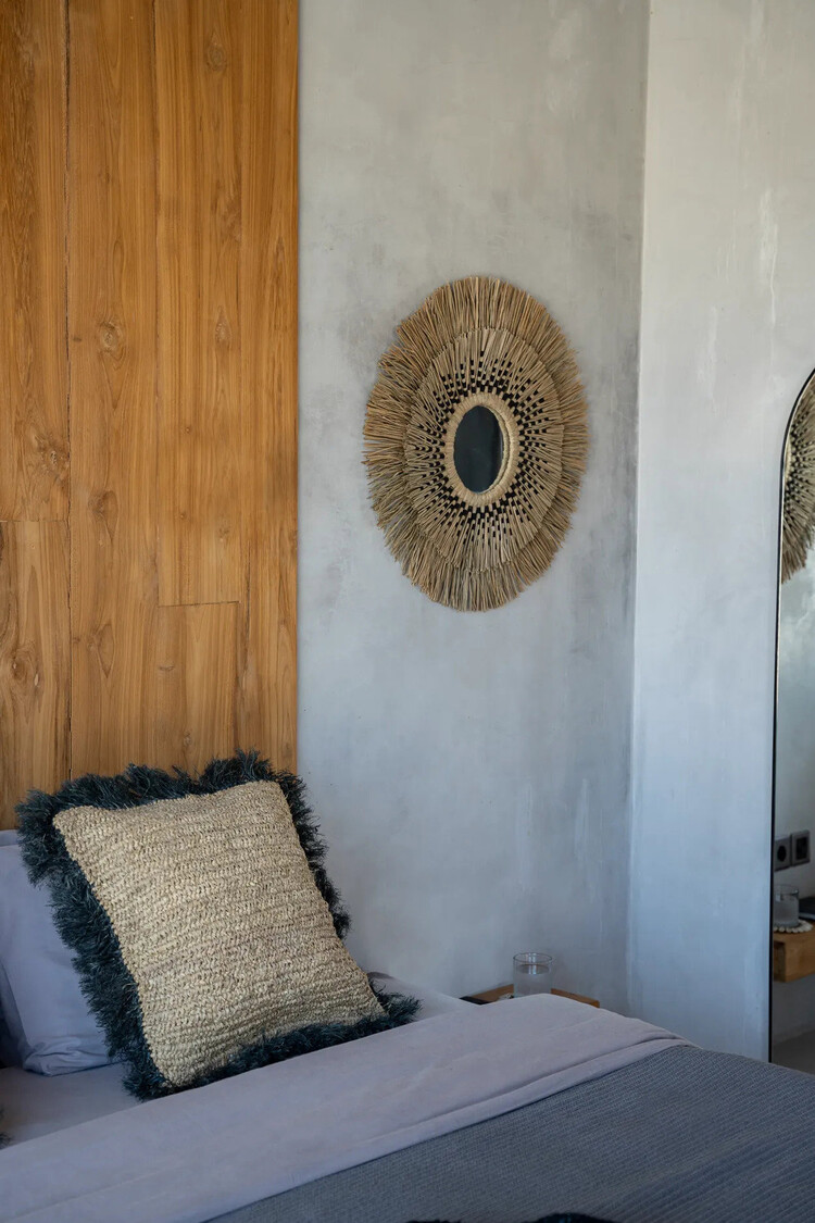 Bazar Bizar De Raffia Kussenhoes - Naturel Zwart - 60x60