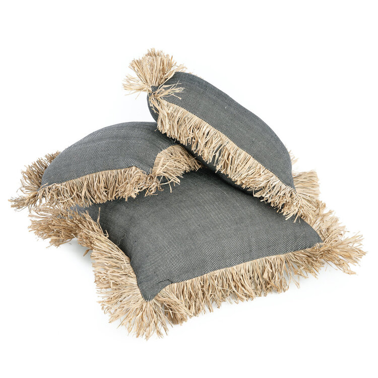 Bazar Bizar La Housse De Coussin Cotton Bonita - Noir Naturel - 30x50