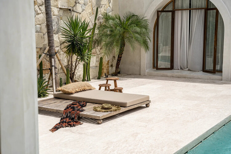 Bazar Bizar De Raffia Kussenhoes - Vierkant - Naturel - 35x100