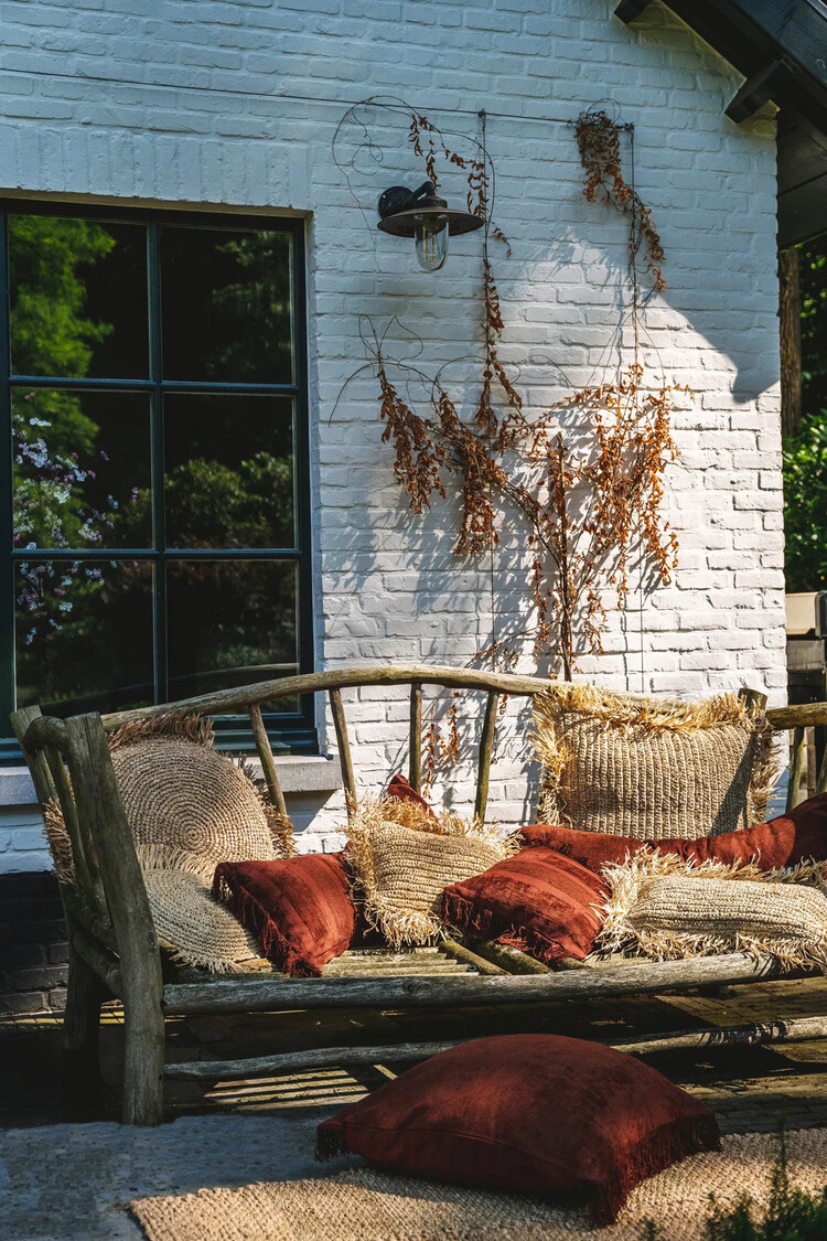 Bazar Bizar The Oh My Gee Cushion Cover - Burgundy Velvet - 35x100