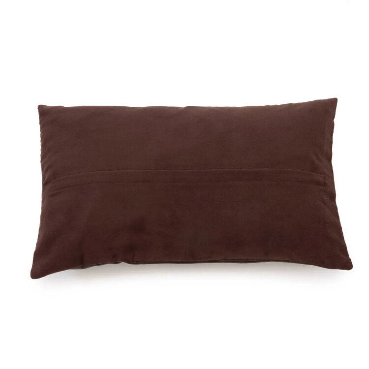 Bazar Bizar La Housse De Coussin Six Leather Panel - Chocolat - 30x50