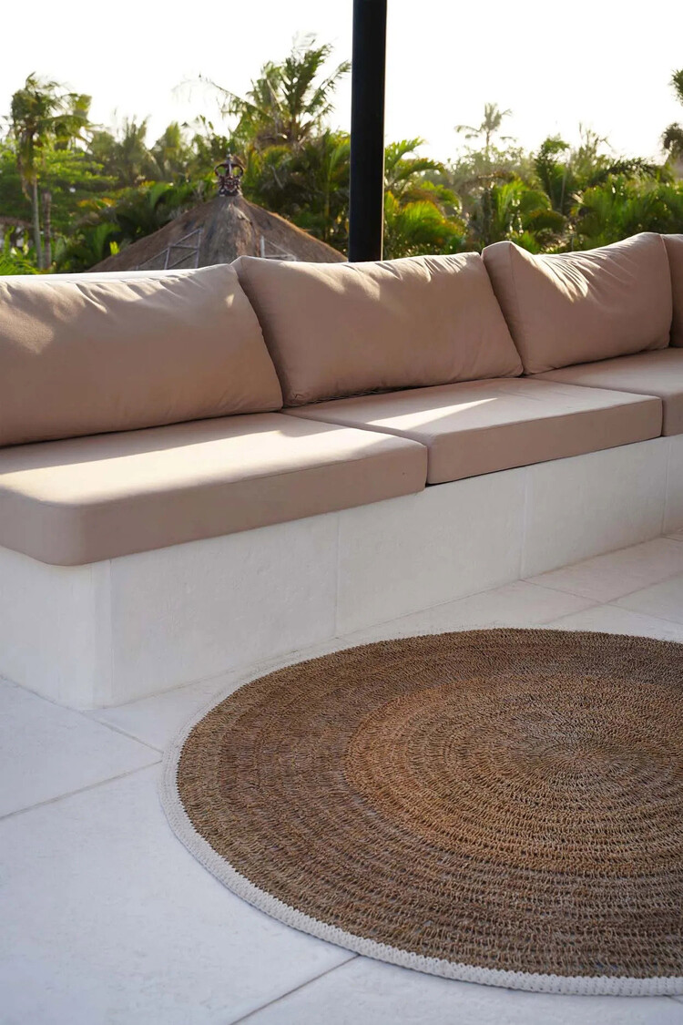 Bazar Bizar Het Seagrass & Katoen Rond Tapijt - Naturel Wit - 100