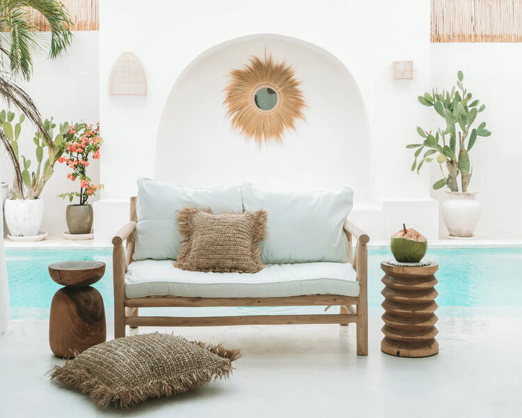 Bazar Bizar La Housse De Coussin Raffia Carré - Naturel - 60x60