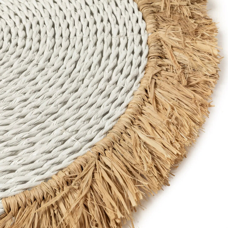 Bazar Bizar Das Seagrass-Raffia-Platzset - Weiß Natur