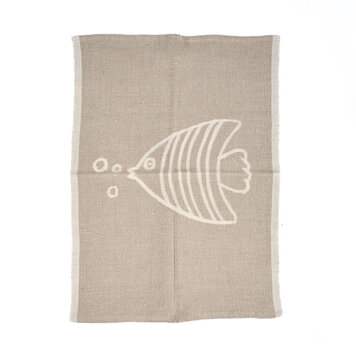 Bazar Bizar De Linen Fish Keukendoek - Natural White - 50x70