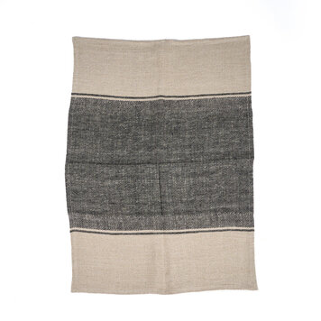 Bazar Bizar The Linen Moody Kitchen Towel - Natural Black - 50x70
