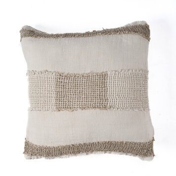 Bazar Bizar The Linen Threads Cushion Cover - White Natural