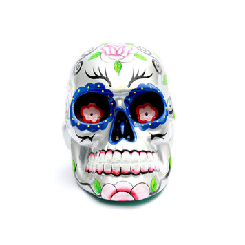 Bazar Bizar The Mexican Sugar Skull Silver - S