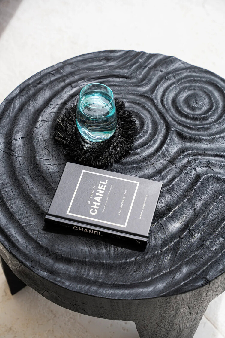 Bazar Bizar Posavasos con Flecos de Rafia - Negro