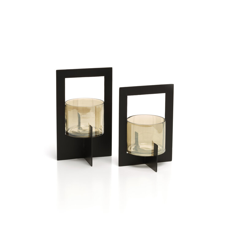 Bazar Bizar Il Portacandele Hurricane Framed - Nero - L