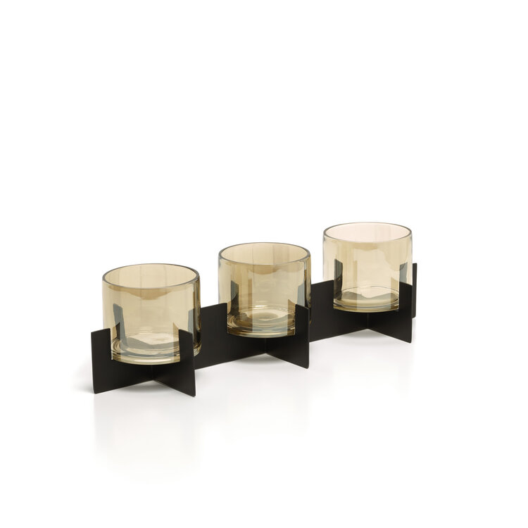 Bazar Bizar The Trio Noir Candle Holder - Black