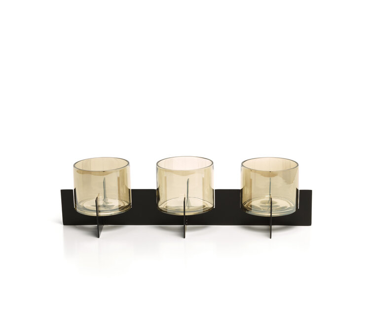 Bazar Bizar The Trio Noir Candle Holder - Black