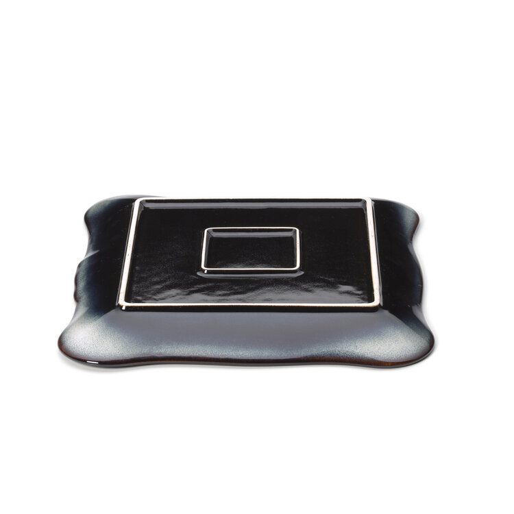 Bazar Bizar Il Piatto Quadrato Lotus Ice - Grigio Marrone - XL