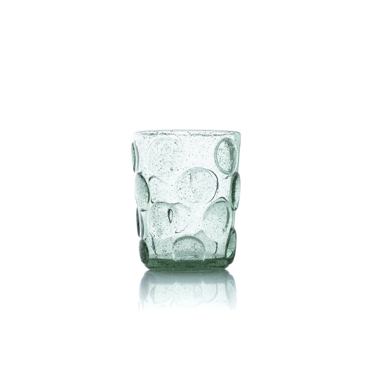 Bazar Bizar Het Frosted Dot Waterglas - Aqua