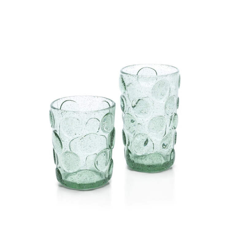 Bazar Bizar The Frosted Dot Water Glass - Aqua