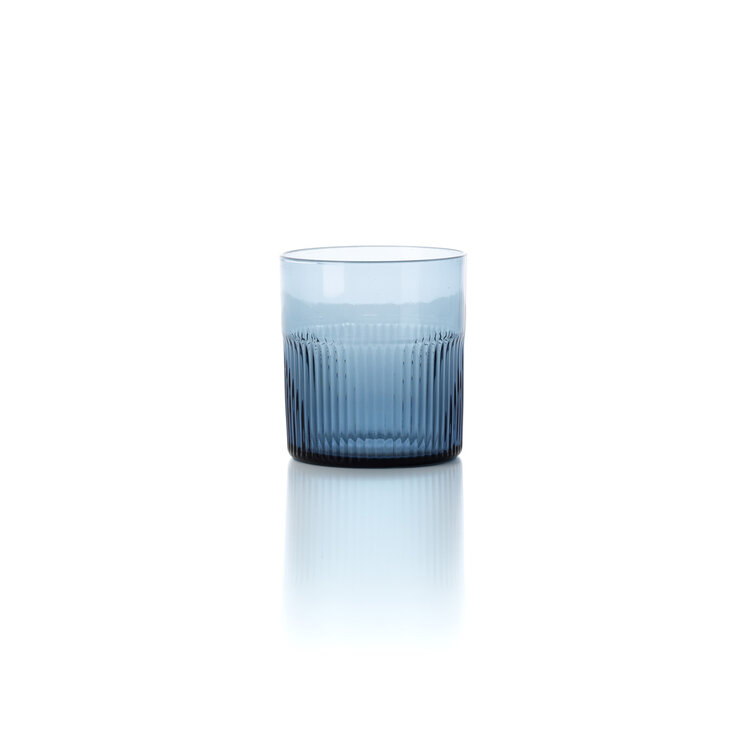 Bazar Bizar De Azure Gegolfde Lage Tumbler – Blauw
