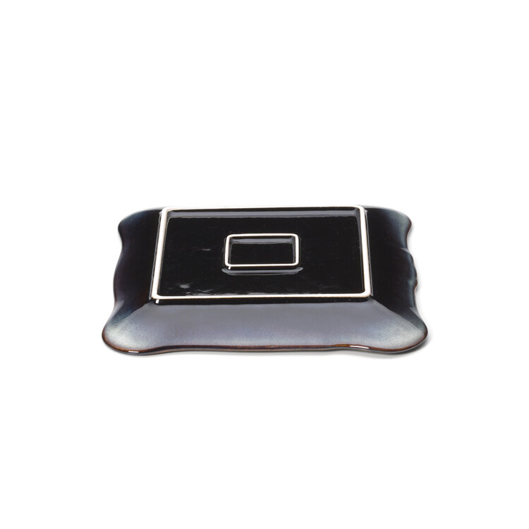 Bazar Bizar The Lotus Ice Square Plate - Grey Brown - L