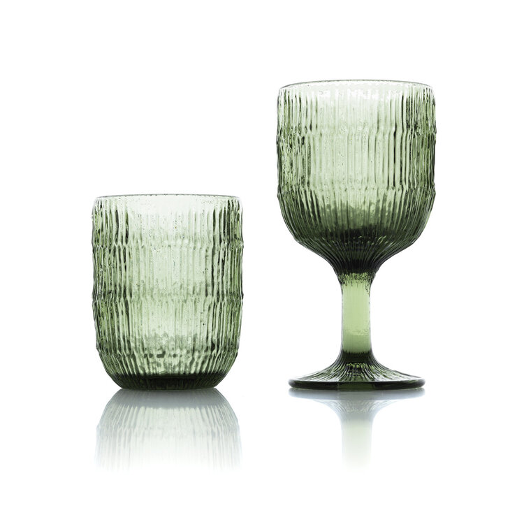 Bazar Bizar The Moss Ripple Water Glass - Green