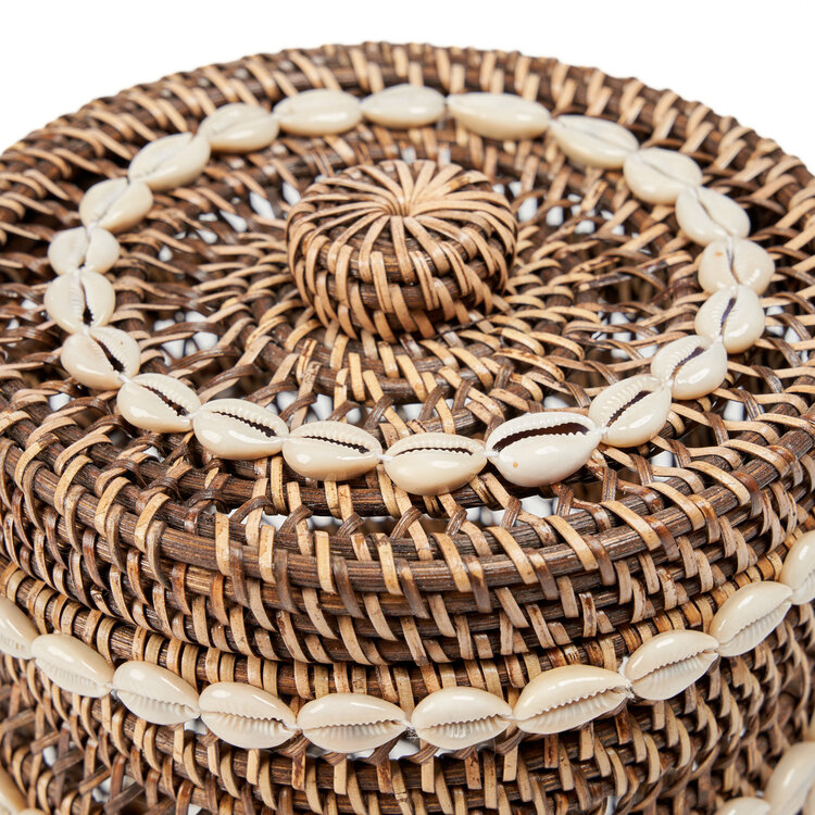 Bazar Bizar El Cesto de Almacenamiento Shell - Marrón Natural