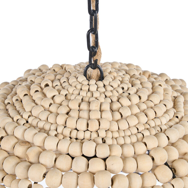 Bazar Bizar The Wooden Bead Dome Pendant - Natural