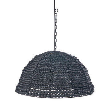 Bazar Bizar De Wooden Bead Dome Hanglamp - Zwart