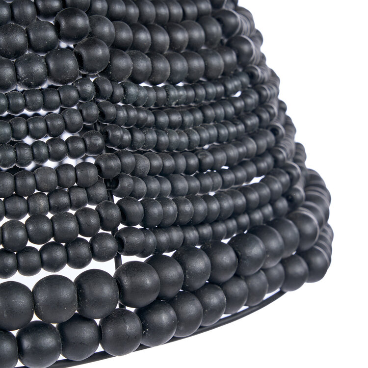Bazar Bizar Die Wooden Bead Dome Pendelleuchte - Schwarz