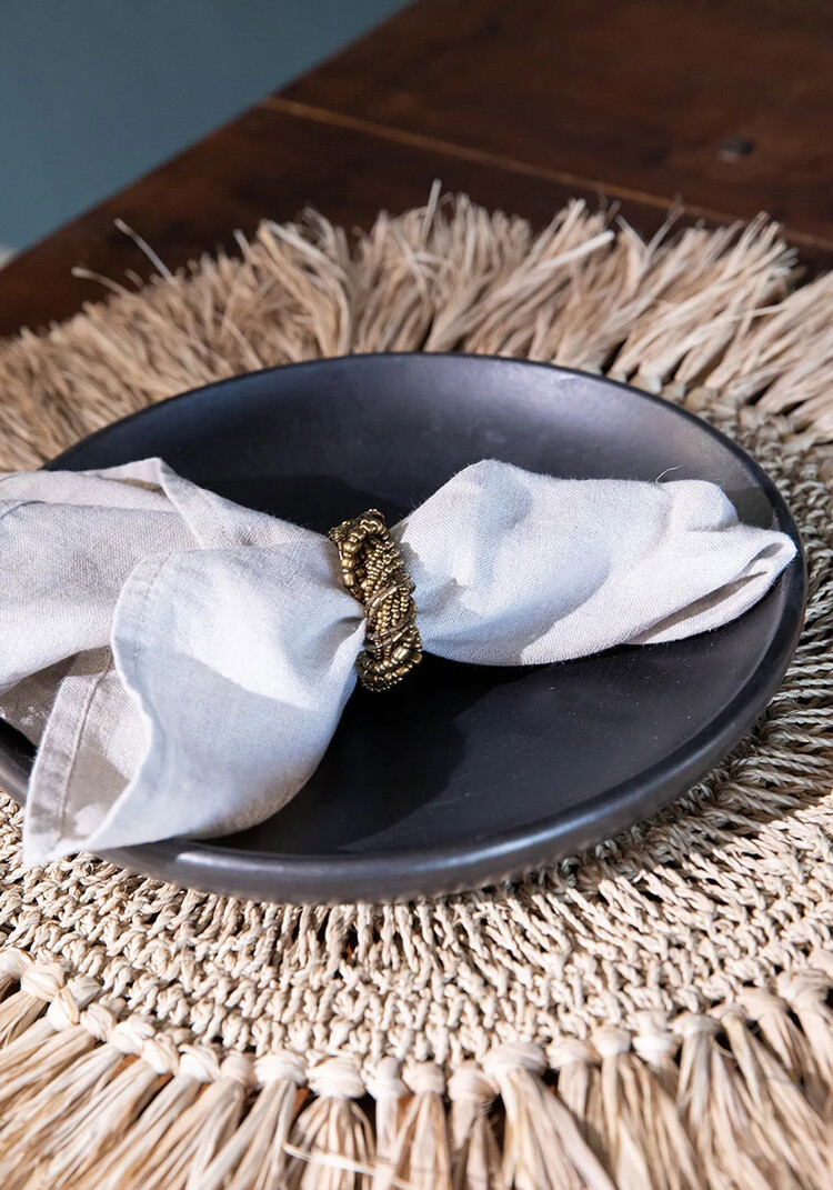 Bazar Bizar The Beaded Napkin Ring - Gold - Set of 4