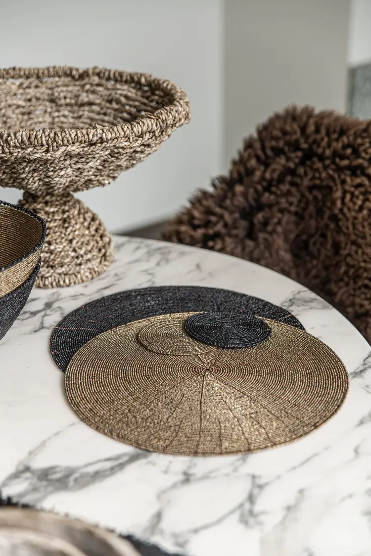 Bazar Bizar Der Beaded Untersetzer - Schwarz