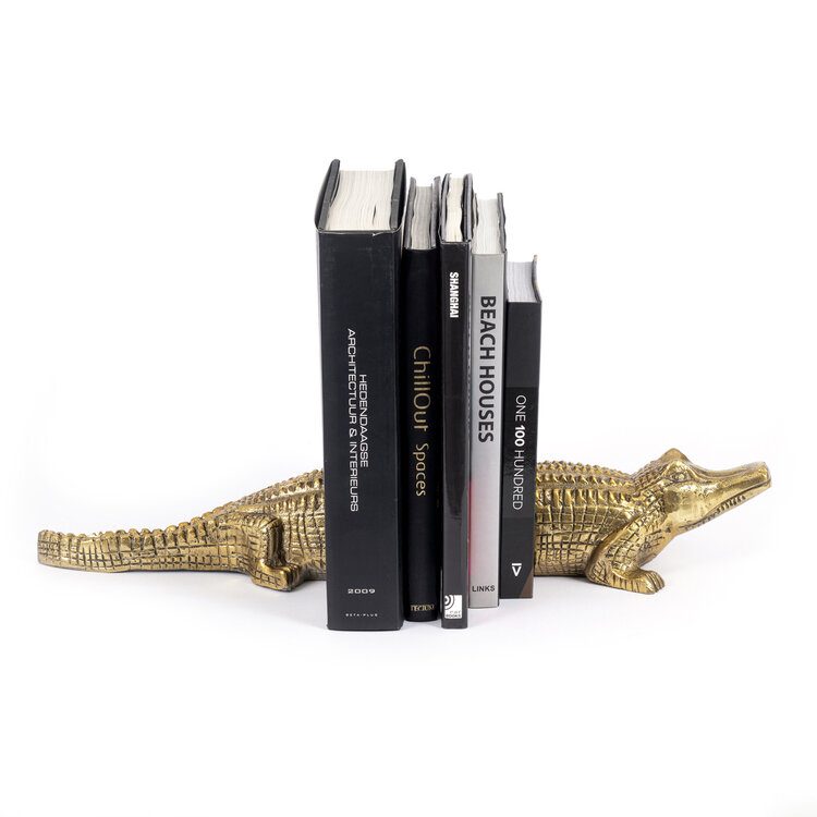 Bazar Bizar The Crocodile Book Stands - Brass