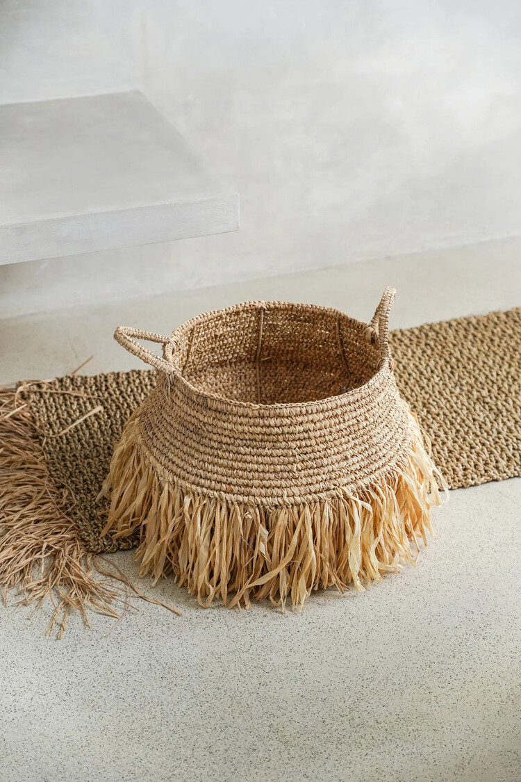 Bazar Bizar De Raffia Deluxe Manden - Naturel - Medium