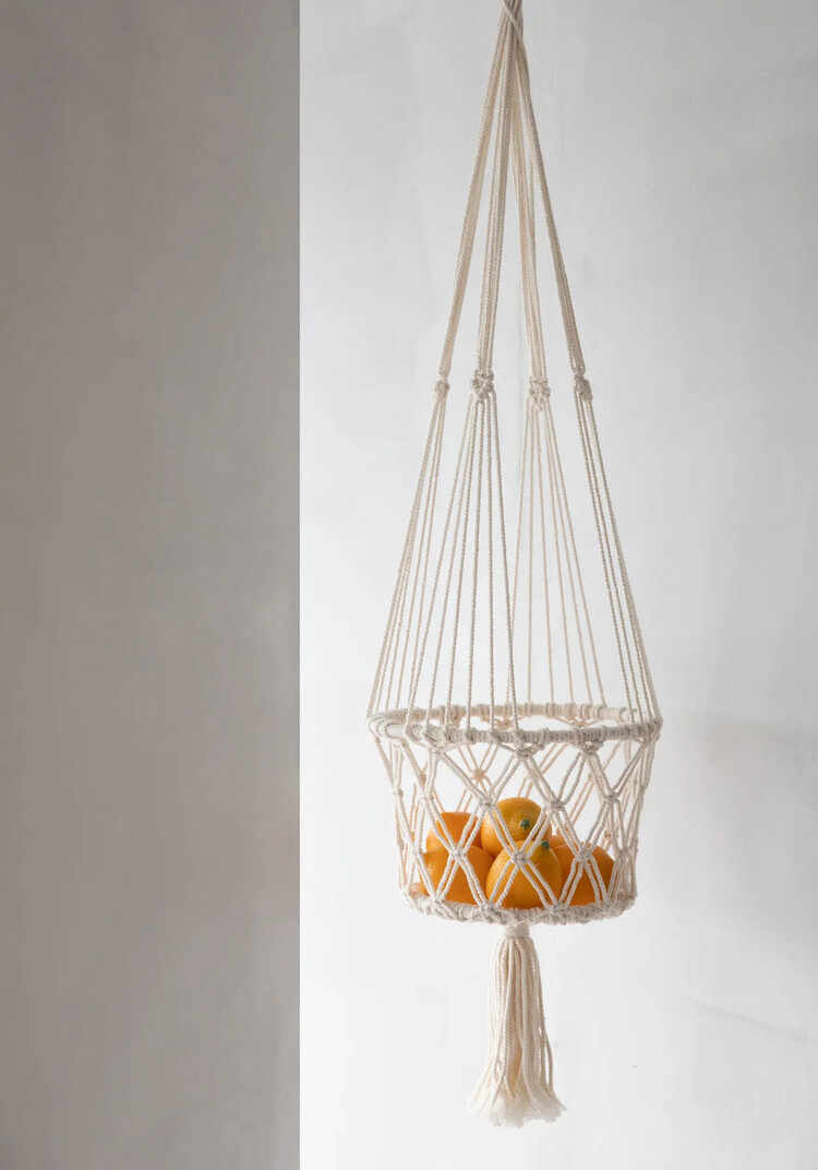Bazar Bizar The Macrame Plant Holder - White - L
