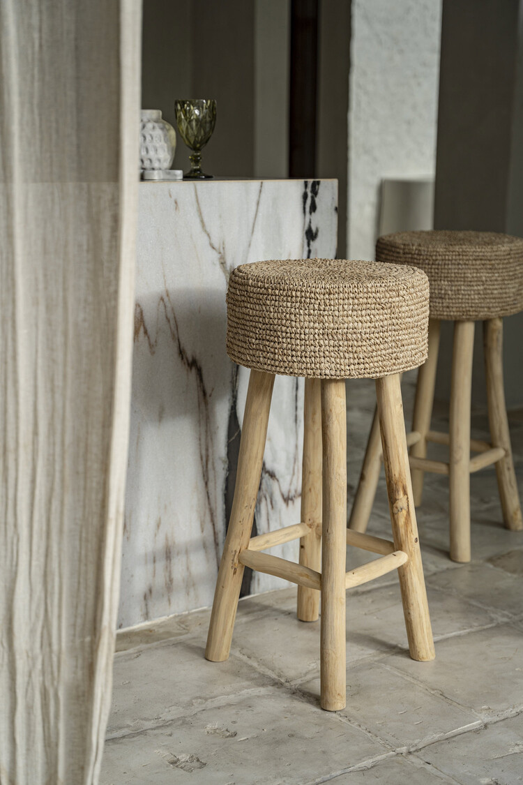 Bazar Bizar Der Raffia Barhocker