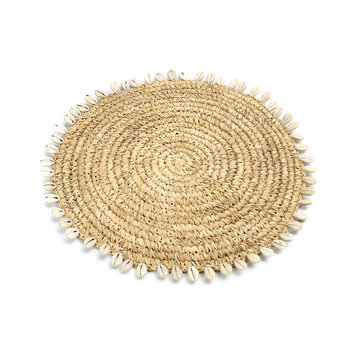 Bazar Bizar De Raffia Schelp Pannenonderzetter