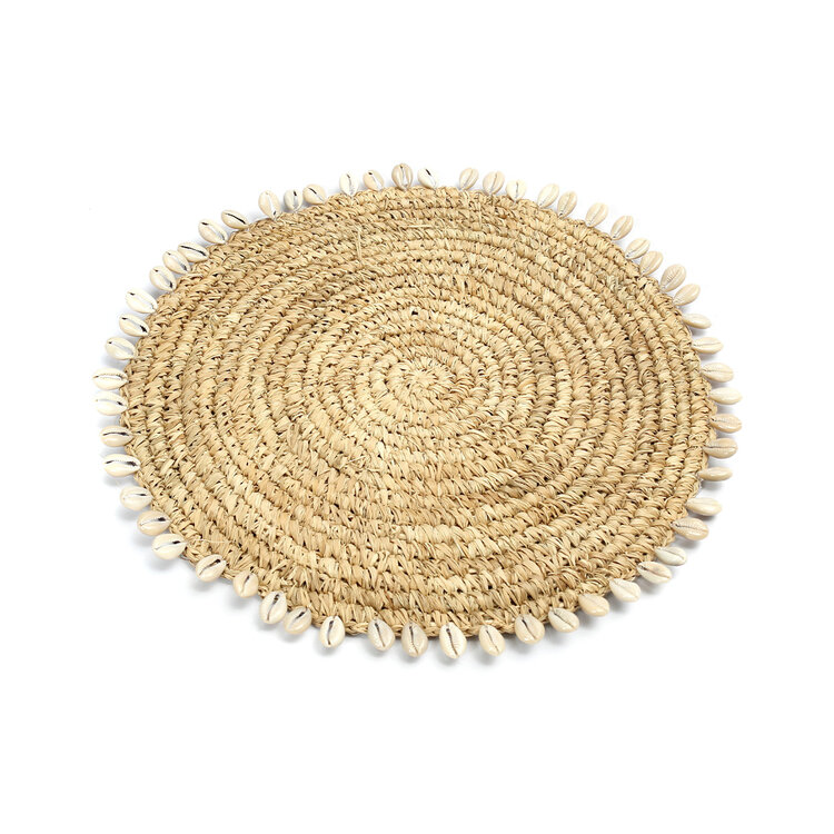 Bazar Bizar De Raffia Schelp Pannenonderzetter