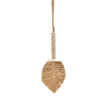 Bazar Bizar De Raffia Schelp Kwastje - Wit Natuurlijk