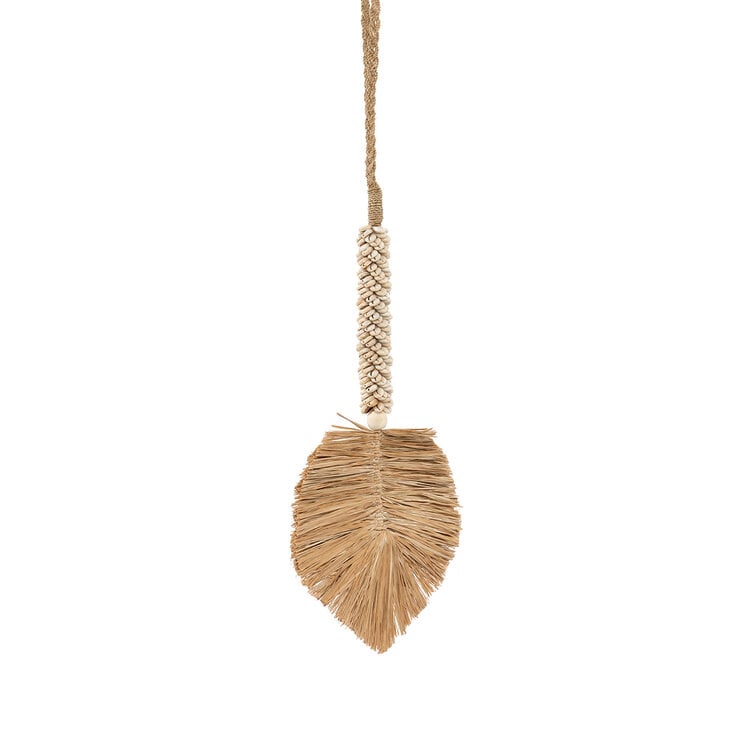 Bazar Bizar De Raffia Schelp Kwastje - Wit Natuurlijk