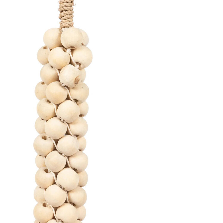 Bazar Bizar Les Perles En Bois Avec Pompon En Coton - Blanc Naturel