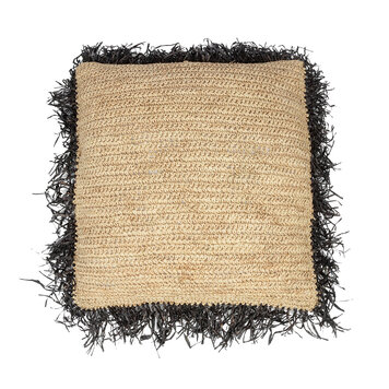 Bazar Bizar La Funda De Cojín De Rafia - Natural Negro - 60x60