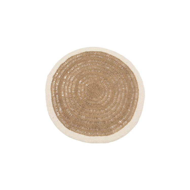 Bazar Bizar Het Seagrass & Katoen Rond Tapijt - Naturel Wit - 100
