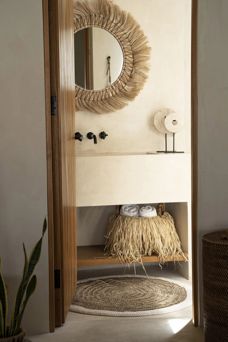 Bazar Bizar Tappeto Rotondo In Cotone & Seagrass - Bianco Naturale - 100