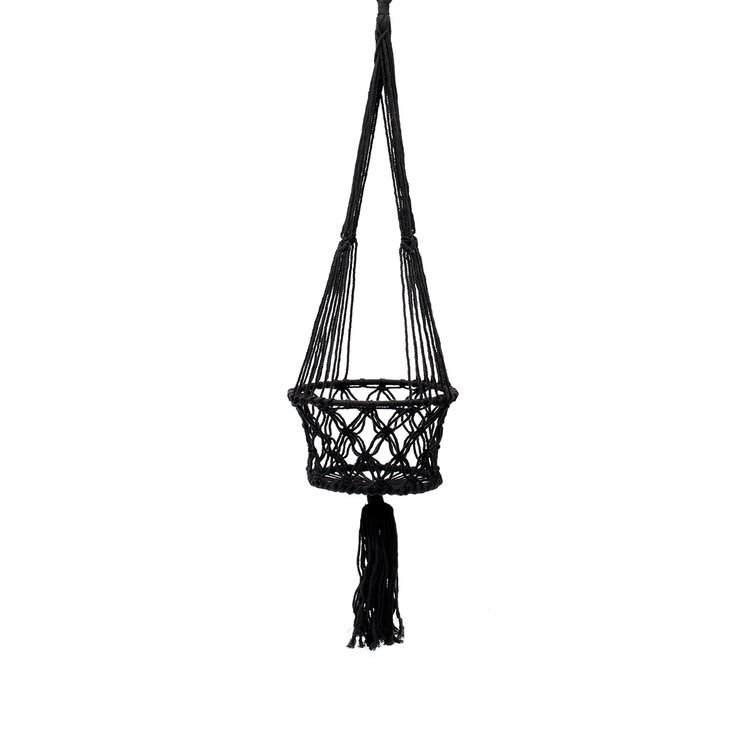 Bazar Bizar De Macrame Planthanger - Zwart - L
