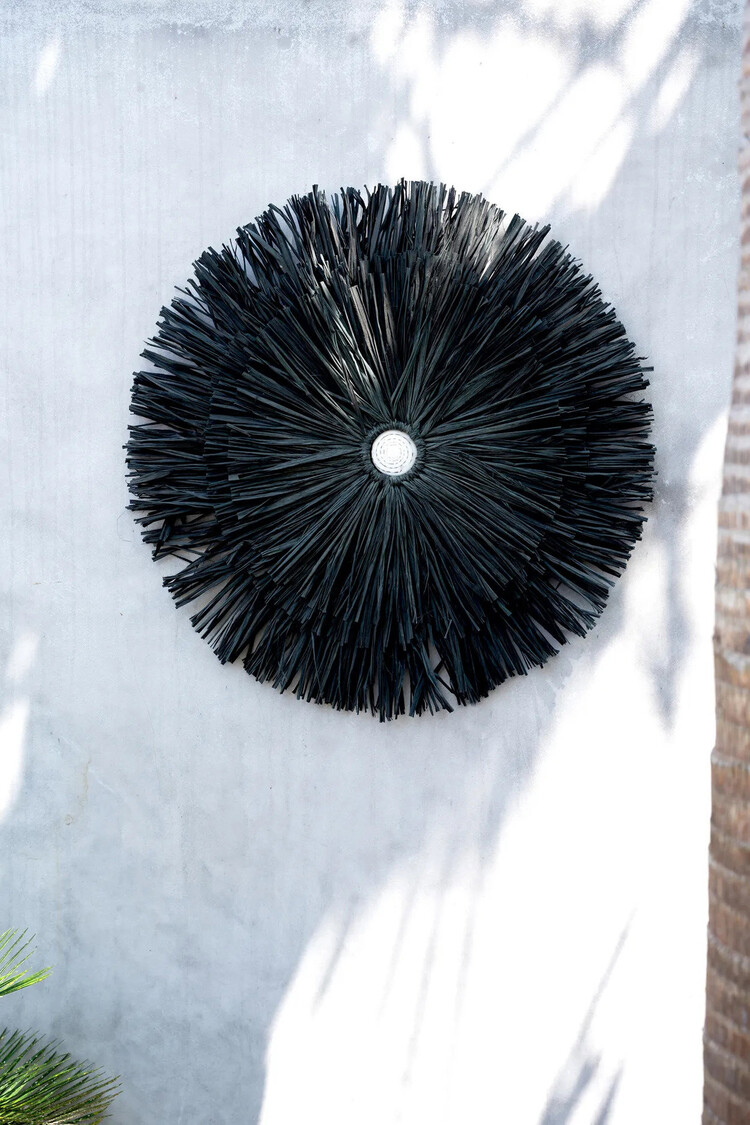 Bazar Bizar De Raffia Juju Muurdecoratie - Zwart