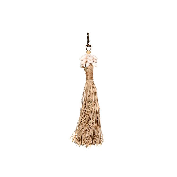 Bazar Bizar De Raffia Cowrie Shell Sleutelhanger