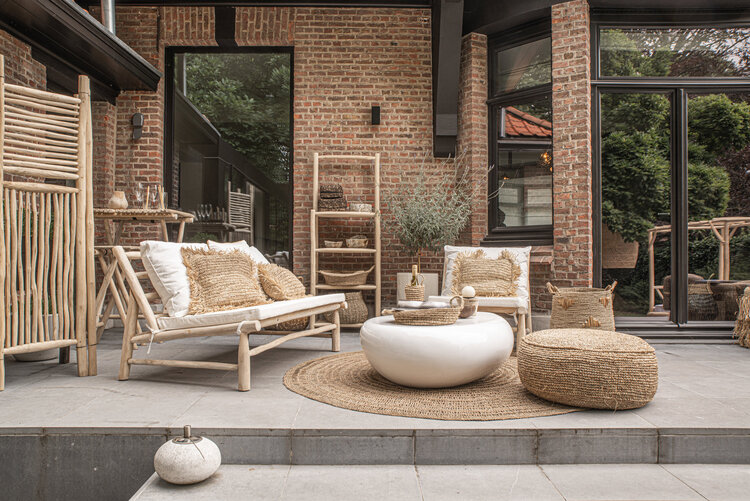 Bazar Bizar Le Pouf Raphia Flores - Naturel