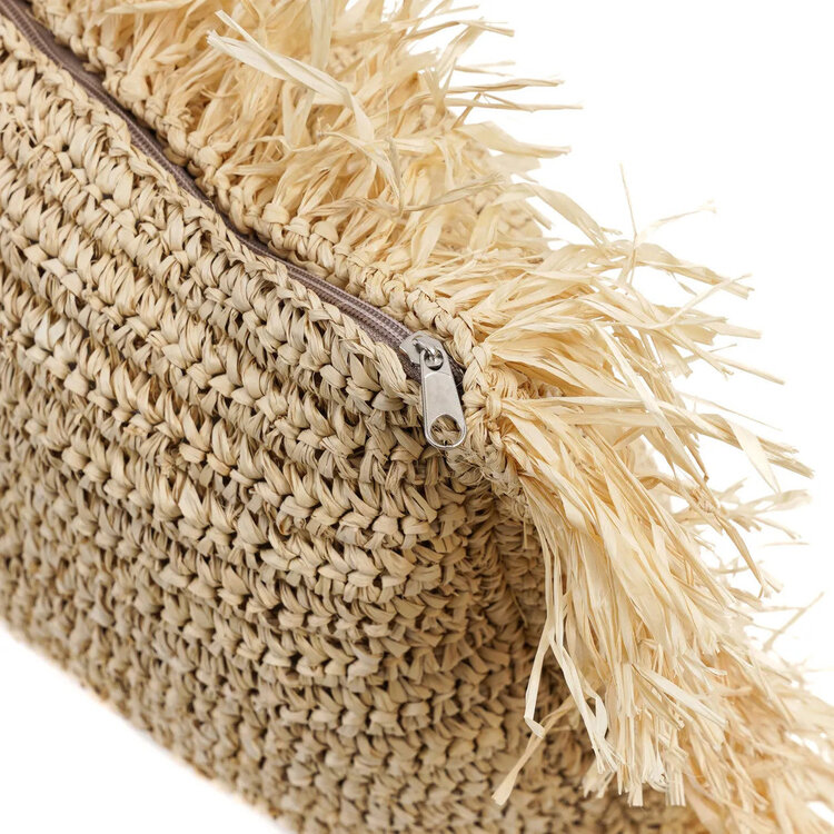Bazar Bizar La Housse De Coussin Raffia Carré - Naturel - 35x100