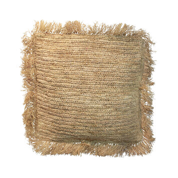 Bazar Bizar De Raffia Kussenhoes - Vierkant - Naturel - 60x60