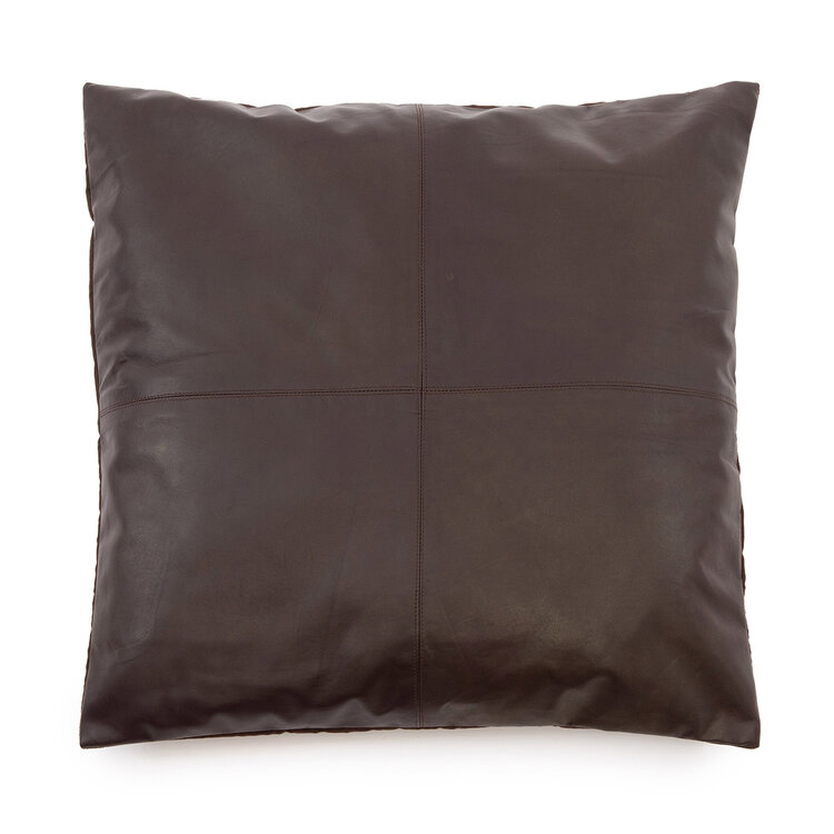 Bazar Bizar La Housse De Coussin Cuir Quatre Panneaux - Chocolat - 60x60