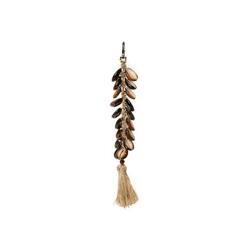 Bazar Bizar The Raffia Fishbone Keychain - Natural Black