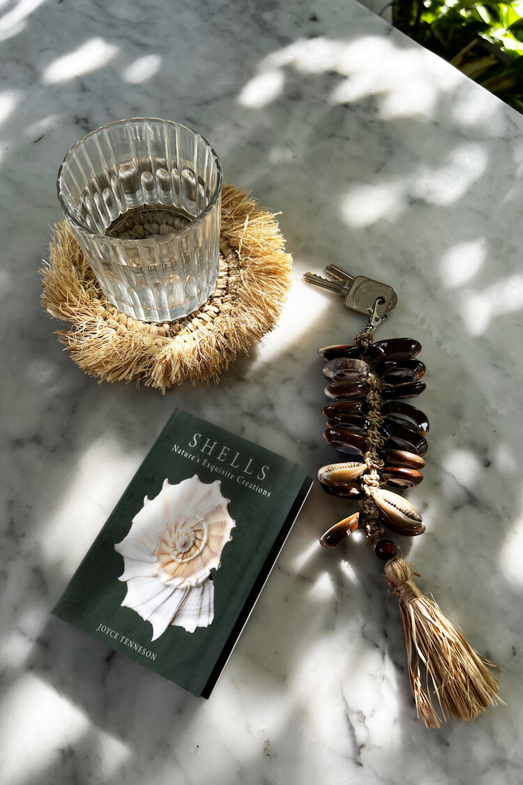 Bazar Bizar Le Porte-Clés Raffia Fishbone - Noir Naturel