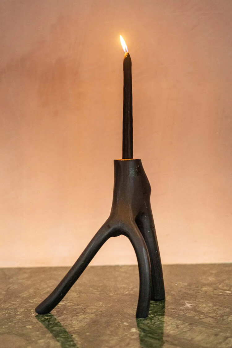 Bazar Bizar The Triple Twig Candle Holder - Black